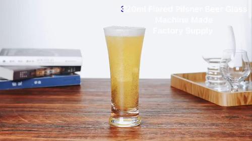 Customized flared shape beer drinking cups sublimation glass beer cup 16oz pilsner beer glass